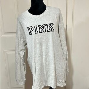 PINK Victoria's Secret Gray Long Sleeve Tee
